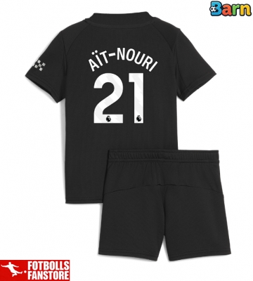 Manchester City Rayan Ait-Nouri #21 Bortatröja Barn 2025-26 Kortärmad (+ Korta byxor)